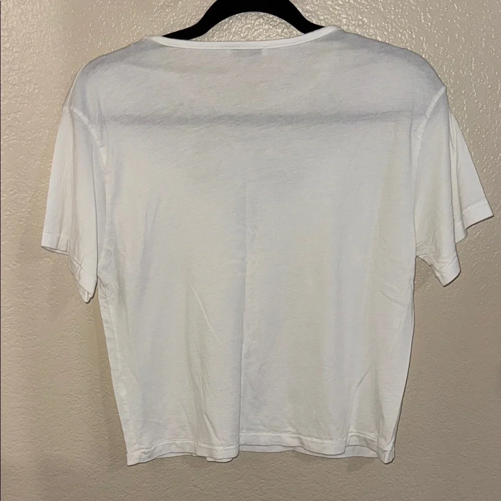 Zara Elegant White Sheer Lace Trim Top - Picture 6 of 6